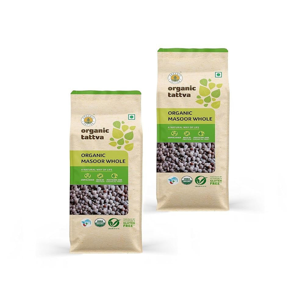 organic tattva organic masoor whole 500 g