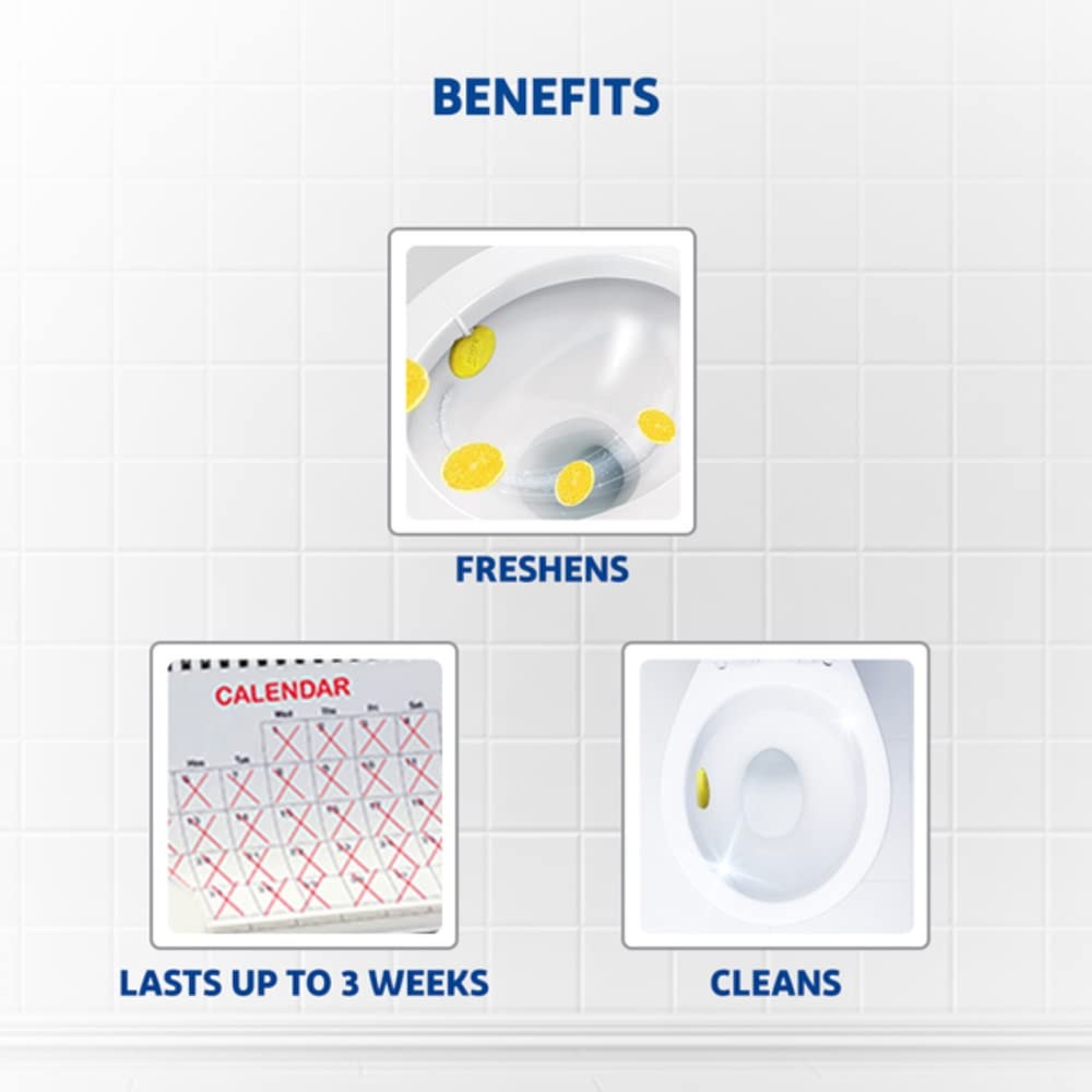 Harpic Hygienic Toilet Cleaner Rim Block, Citrus - 26 g (Pack of 3) | India's # 1 Toilet Cleaner