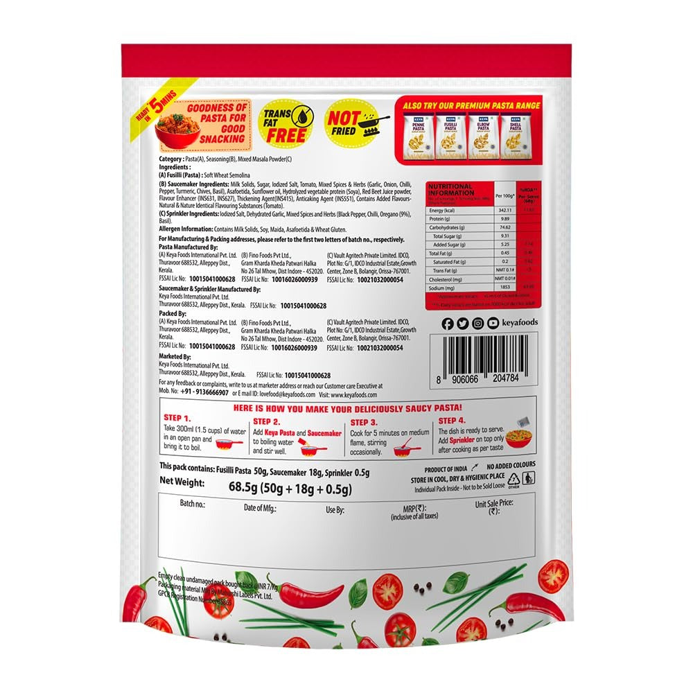 Keya Arrabiata Instant Pasta Italian Style 68.5g