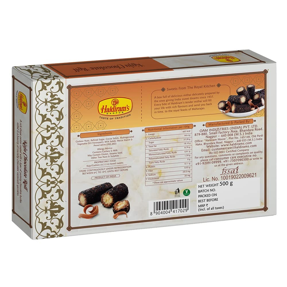 Haldiram's Nagpur Chocolate Roll - 500g ( Pack Of 1 )