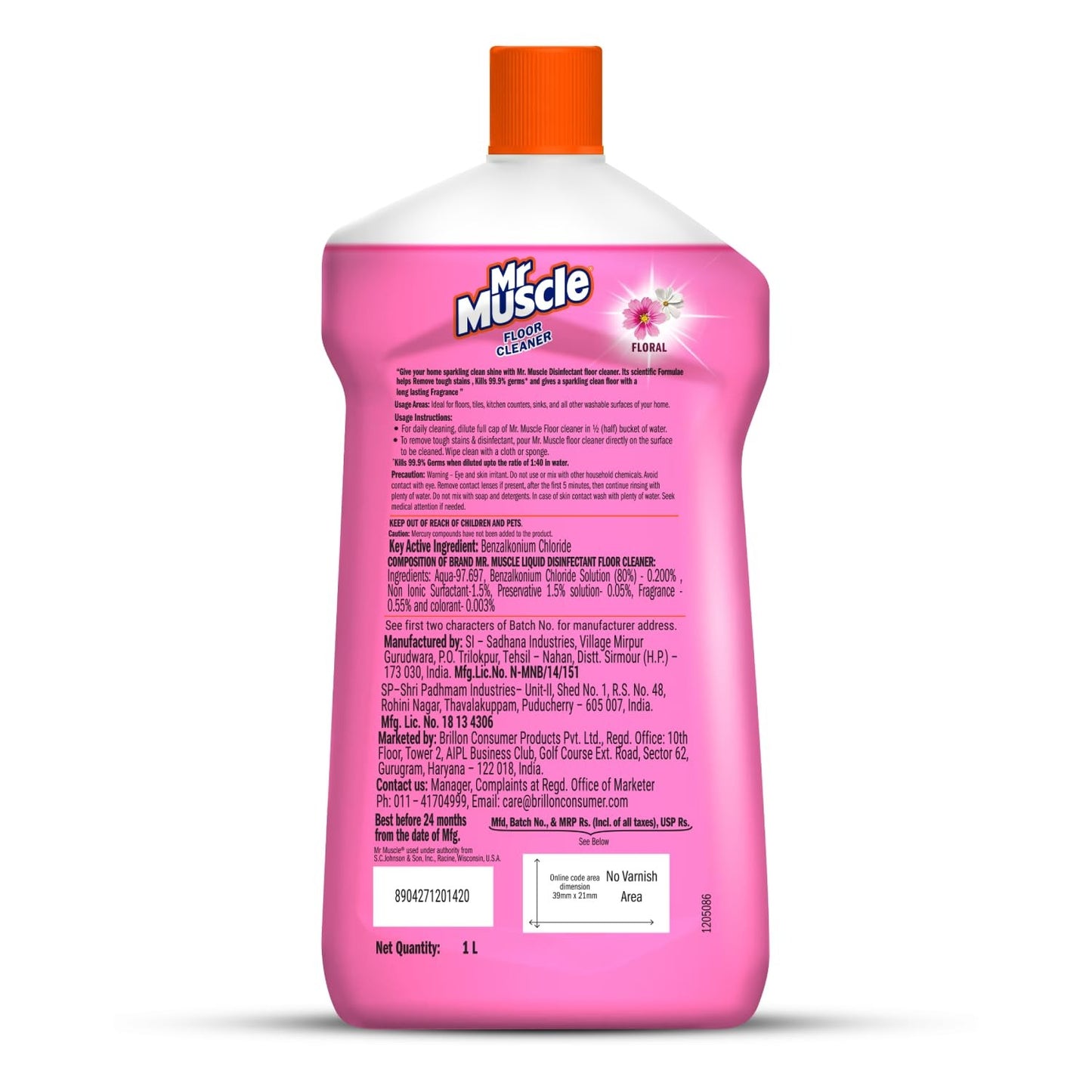 Mr. Muscle Floor Cleaner - Floral Perfection, 1L Bottle