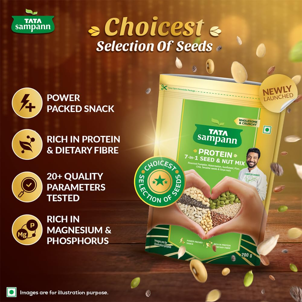Tata Sampann Protein 7-in-1 Seed & Nut Mix | Rich in Protein & Dietary Fibre| 200g |