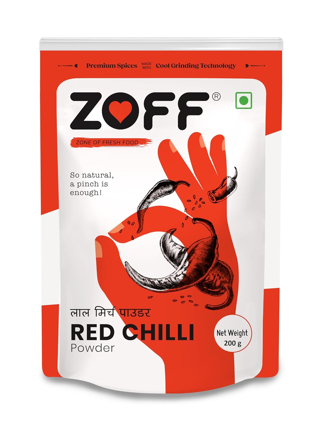 Zoff Red Chilli Powder, Turmeric Powder | Coriander Powder | Pack of 3 | Each 200g | Premium Zip Lock Pouch | 600g