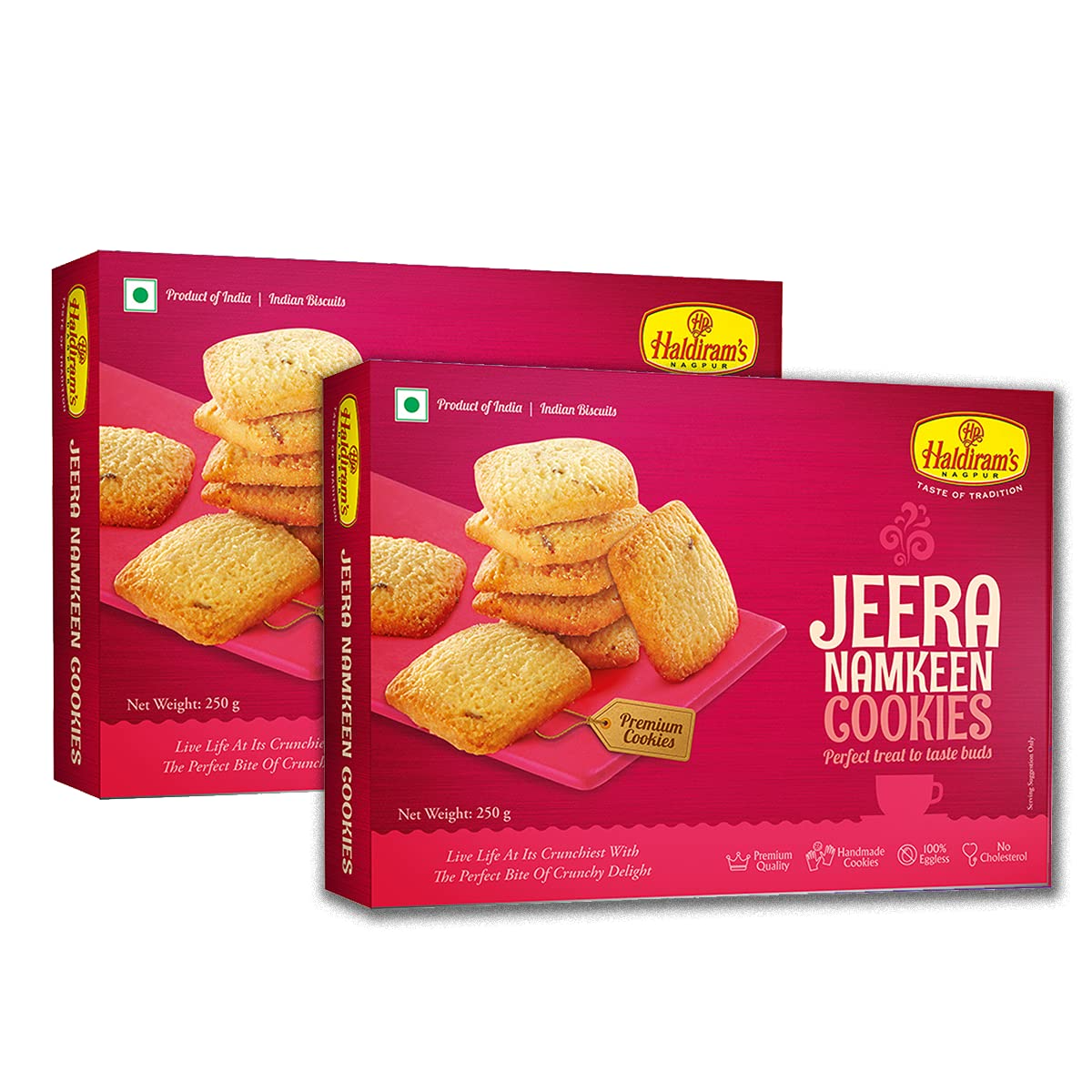 Haldiram's Nagpur Jeera Namkeen Cookies, 250 g - Each Pack of 2