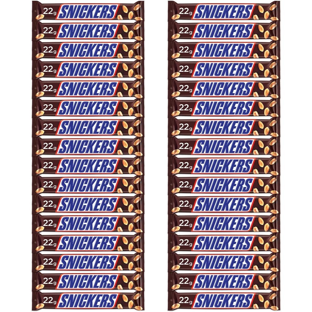 Snickers Peanut Filled Chocolates - 22g Bar (Pack of 32)