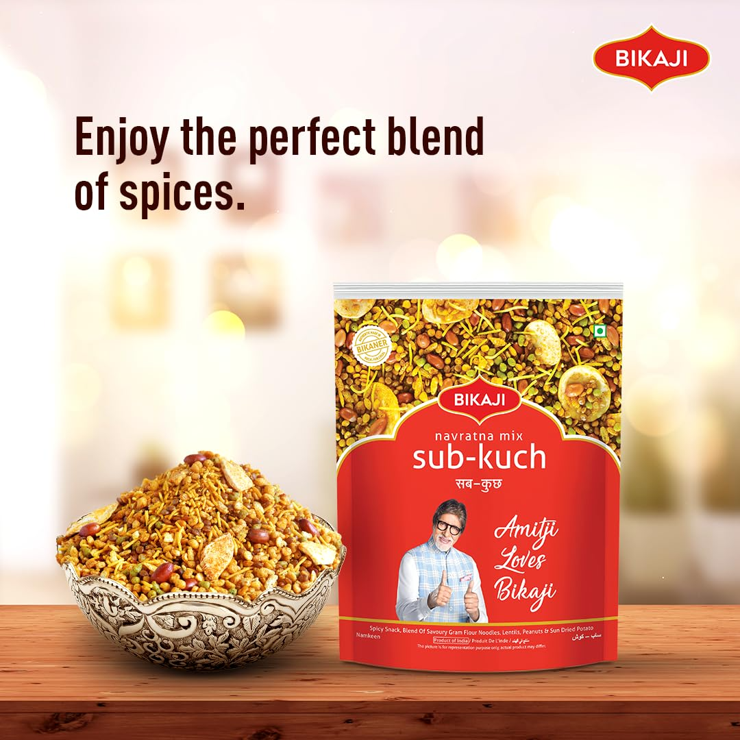 Bikaji Sub Kuch Navratan Mixture | Farsan | Chivda | Authentic Indian Namkeen | Made in Bikaner 1 kg