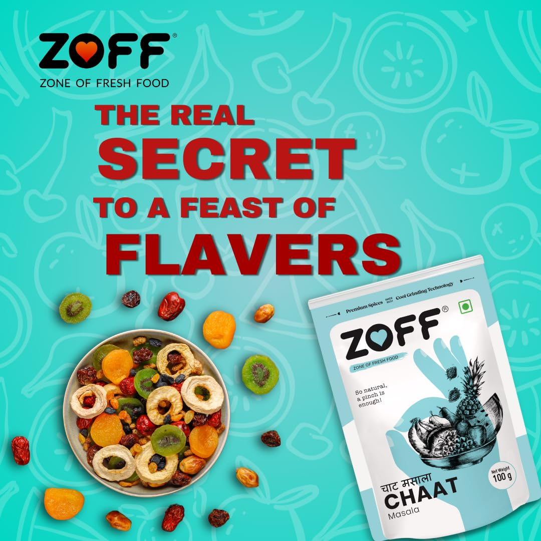 Zoff Masala Combos Chaat, Chole & Garam Masala | Pack of 3 | Exotic Spices Blend| Pure, Natural & Fresh Masala For Cooking | Each 100 gm | 300gm