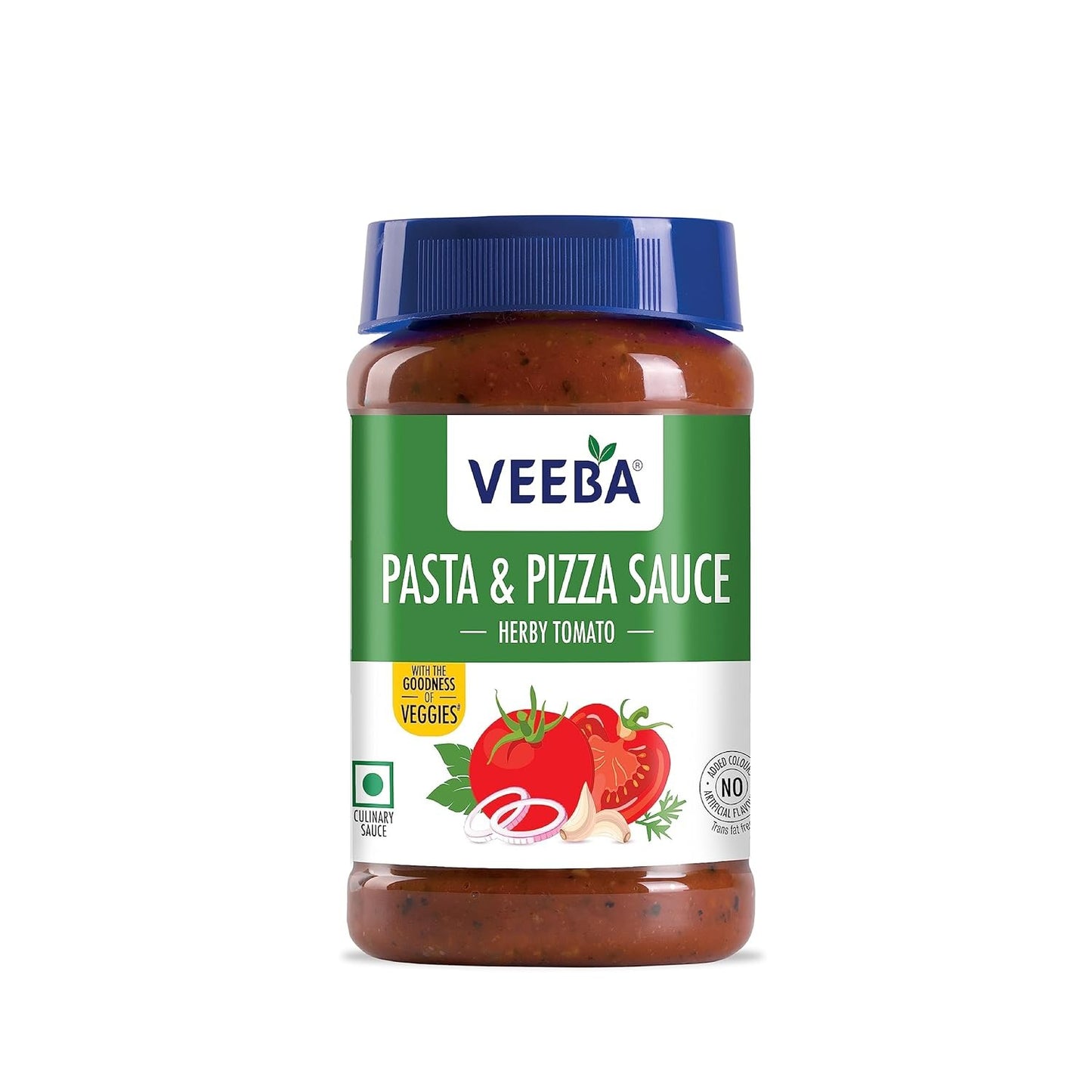 Veeba Pasta & Pizza Sauce - Herby Tomato (525g) I Red Pasta Sauce I Pasta Sauce I 100% Vegetarian