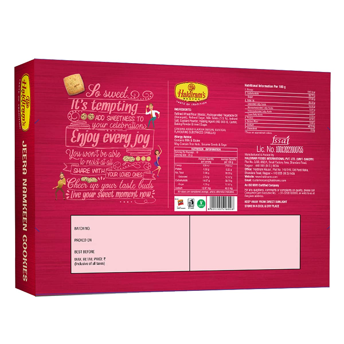 Haldiram's Nagpur Jeera Namkeen Cookies, 250 g - Each Pack of 2