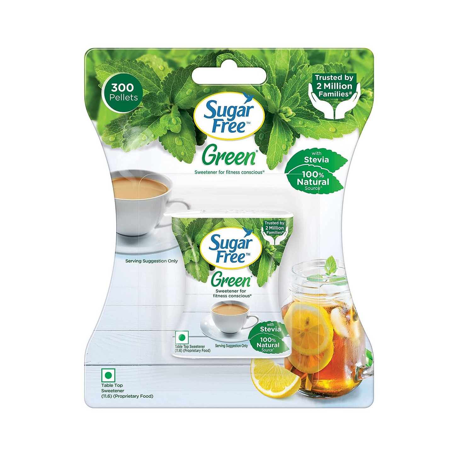 Sugar Free Green Stevia, 300 Pellets | 100% Natural Meethi Tulsi (Stevia) leaves| Sweet like Sugar but with zero calories | 30g