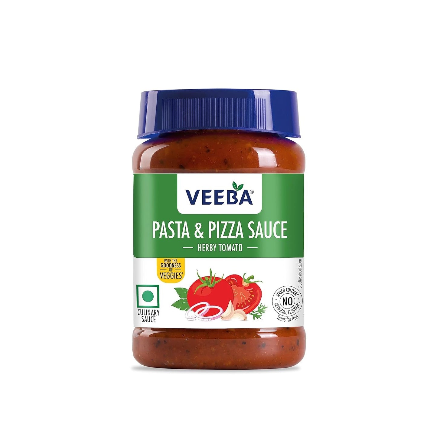 Veeba Pasta & Pizza Sauce - Herby Tomato (525g) I Red Pasta Sauce I Pasta Sauce I 100% Vegetarian