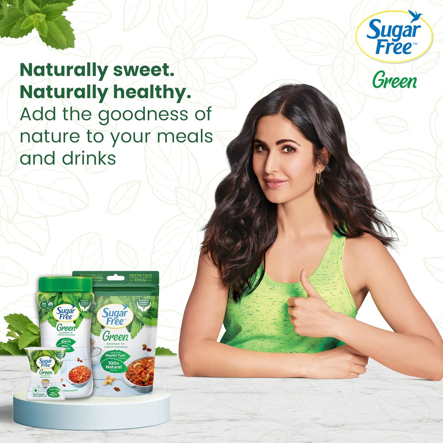 Sugar Free Green Stevia, 300 Pellets | 100% Natural Meethi Tulsi (Stevia) leaves| Sweet like Sugar but with zero calories | 30g