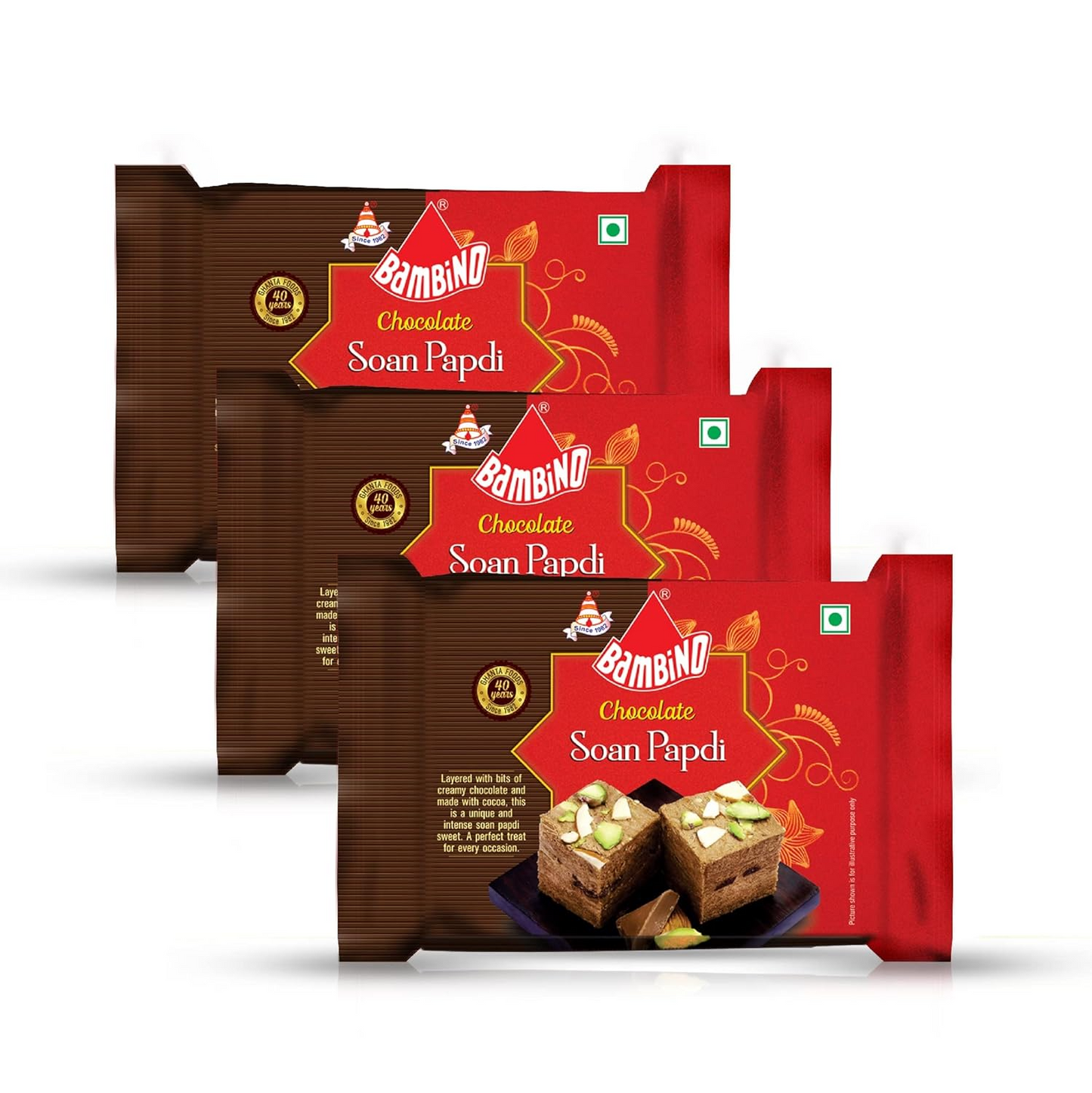Bambino Chocolate Soan Papdi Each 200Gms Pack of 3