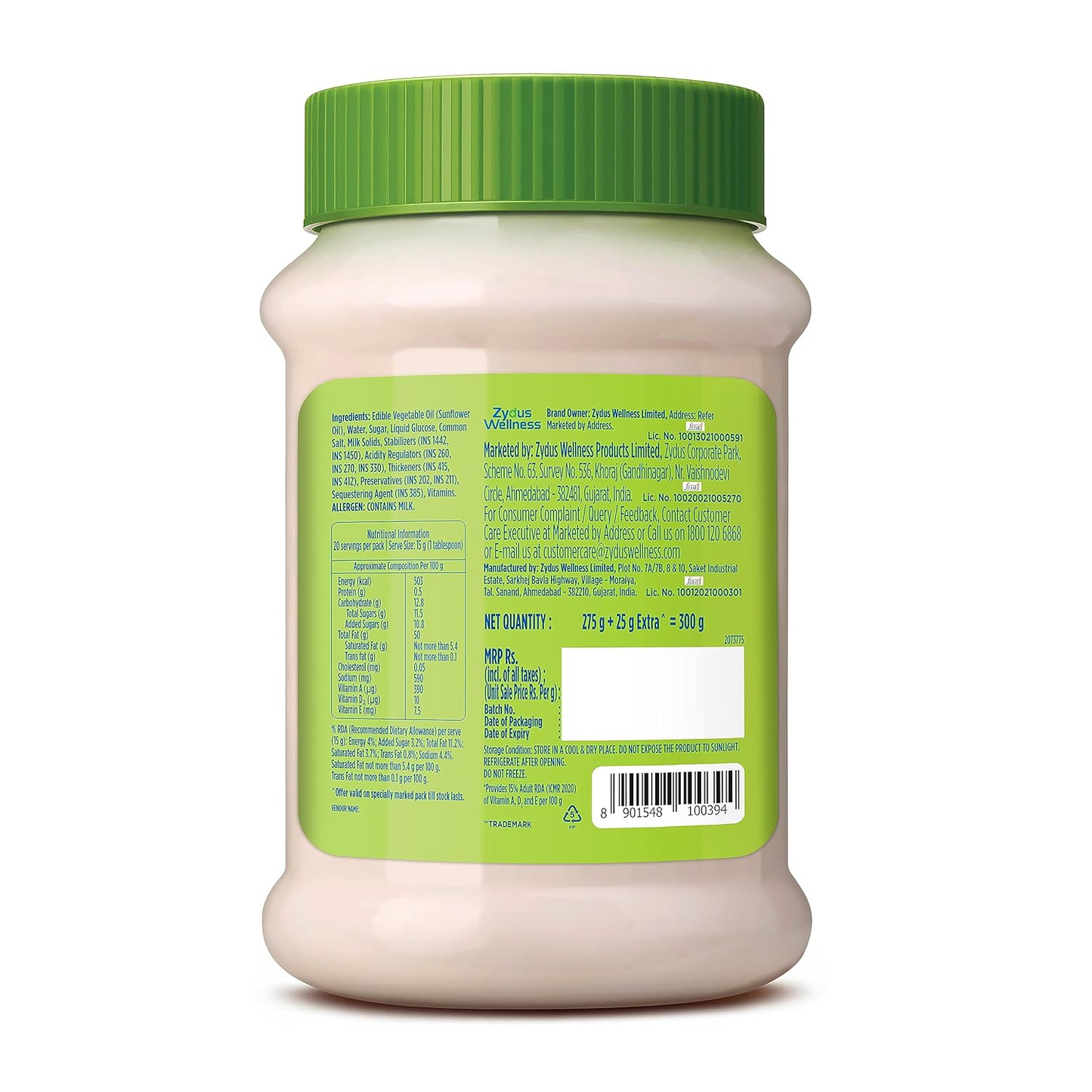 Nutralite Veg Mayo 300g (275g with 25g Extra)| Eggless Mayonnaise | Creamy & Cheesy Veg Mayonnaise|