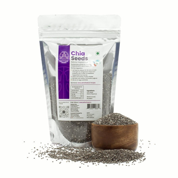 SATTVIC FOODS Chia Seeds (Salvia hispanica) Organic 750g