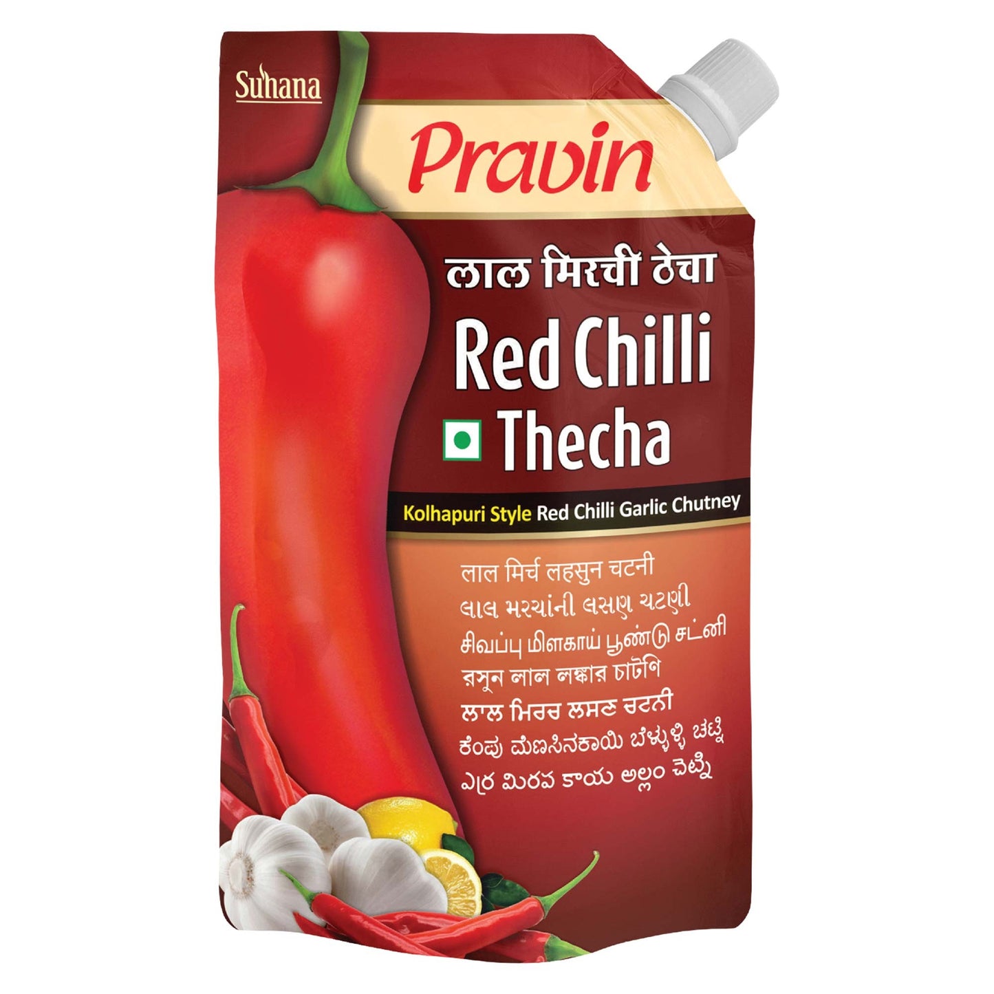 Pravin Red chilli Thecha 100g Pouch Pack