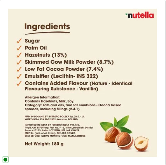 Nutella Ferrero Hazelnut Spread with Cocoa, 750 g Jar