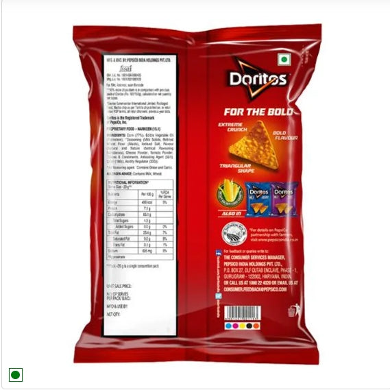 Doritos Nacho Cheese Crunchy Chips, Snacks, Party Pack, 2x153 g Multipack