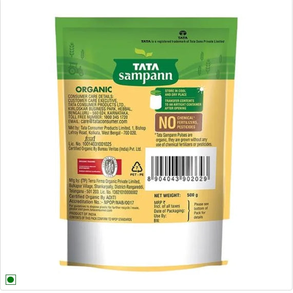 Tata Sampann Organic Kabuli Chana/Kabuli Kadale, 500 g