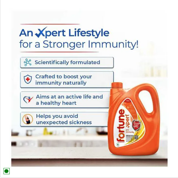 Fortune Xpert Pro Immunity Oil - Blend Of Rice Bran & Sunflower Oil, 5 L Jar