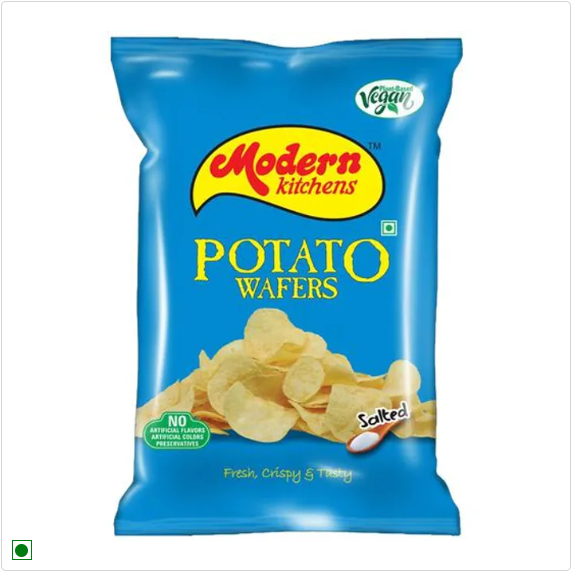 Modern Kitchens Potato Wafers - Salted, Vegan, Fresh, Crispy, No Preservatives, 70 g