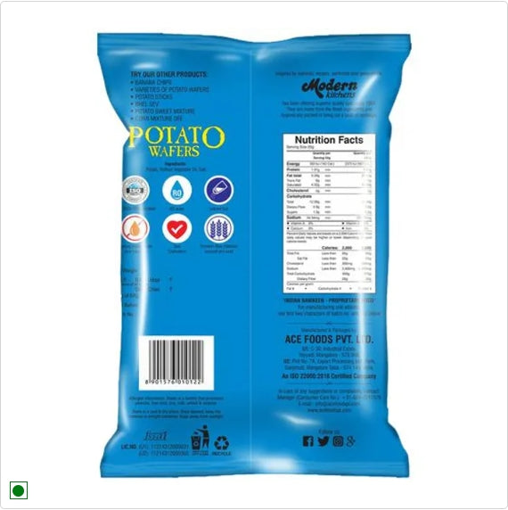 Modern Kitchens Potato Wafers - Salted, Vegan, Fresh, Crispy, No Preservatives, 70 g