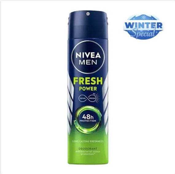 NIVEA Fresh Power Men Deodorant - 48h Long Lasting Freshness With Fresh Musk Scent, 150 ml