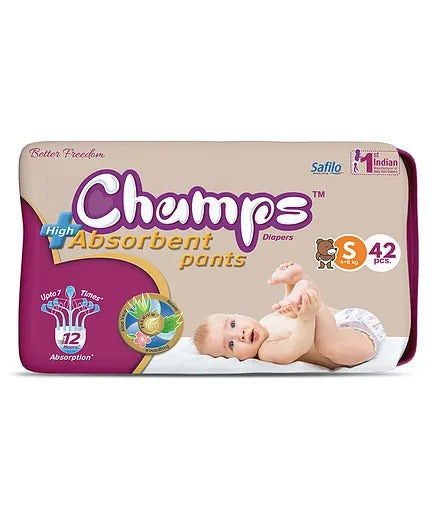 Champs High Absorbent Diaper Pants S  4-8 kg 42 pcs