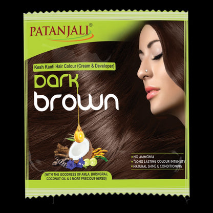 Patanjali Kesh Kanti Hair Colour (Cream & Developer) - Dark Brown 40g