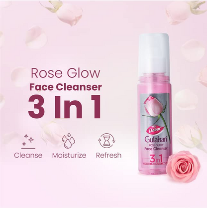 Dabur Gulabari Rose Glow Face Cleanser - 100ml | For All Skin Types | Cleaner, Balanced & Hydrated Skin