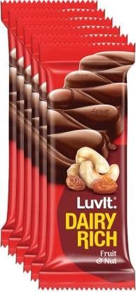 LuvIt. Dairy Rich Fruit & Nut Chocolates Bar | Delicious | Rich | Smooth | Multipack | Pack of 18 - 39gm Each