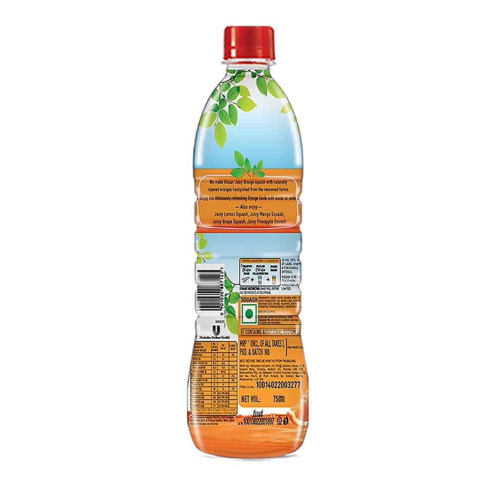 KISSAN JUICY ORANGE SQUASH 750 ML