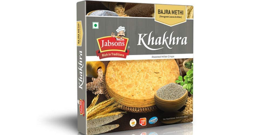 Jabsons Bajra Methi Khakhra Vacc Pack (180g)|Ready to Eat Roasted Snack|Indian Snacks| Bajra Methi Khakhra| Chai Time Indian Healthy Snacks |