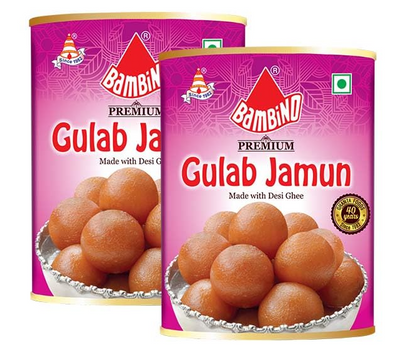 Bambino Premium Gulab Jamun Each Tin 1 Kg - Pack of 2