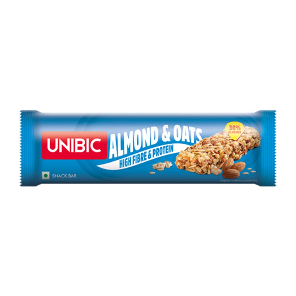 Unibic Snack Bar Almond & Oats Pack of 12, 360g