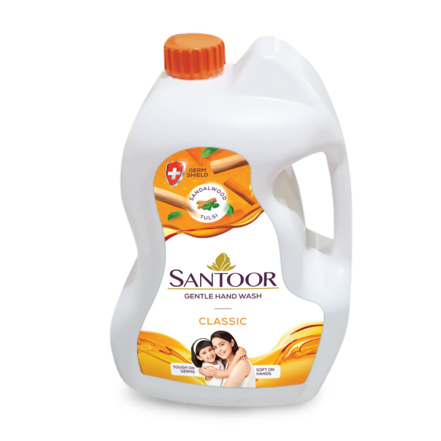 Santoor Classic Gentle Hand Wash with Natural Goodness of Sandalwood & Tulsi|  5 L tr