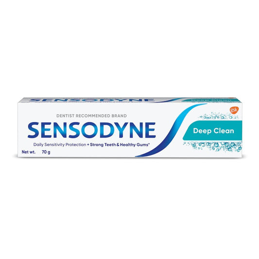 Sensodyne Deep Clean 70g Toothpaste, Sensitive tooth paste for advanced cleaning and lasting freshness