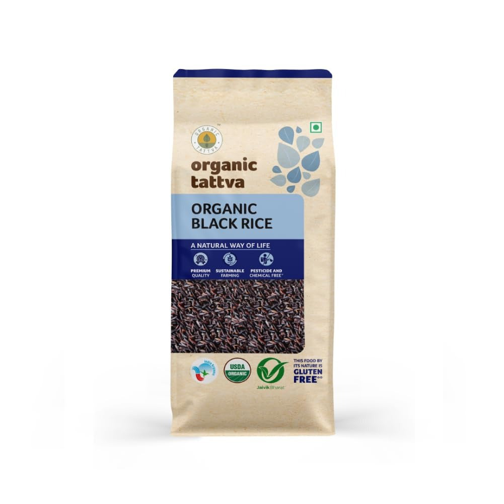 Organic Tattva 'Black Rice', All Natural, Aromatic Unpolished Kavuni Arisi (1Kg, Pack)