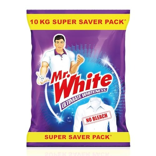 MR WHITE Detergent Powder - 10 Kg, Super Saver Pack