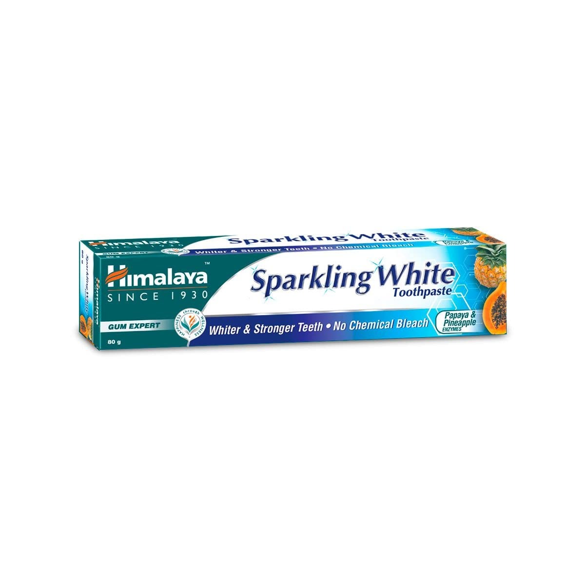 Himalaya Sparkling White 150g Toothpaste | For Whiter & Stronger Teeth | No Chemical Bleach | With Papaya & Pineapple Enzymes