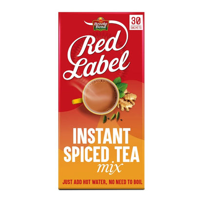 Red Label Instant Spiced Tea|Instant Tea Premix|Premix Tea Ready In 10 Sec | 30 Single Serve Sachets,490 Grams