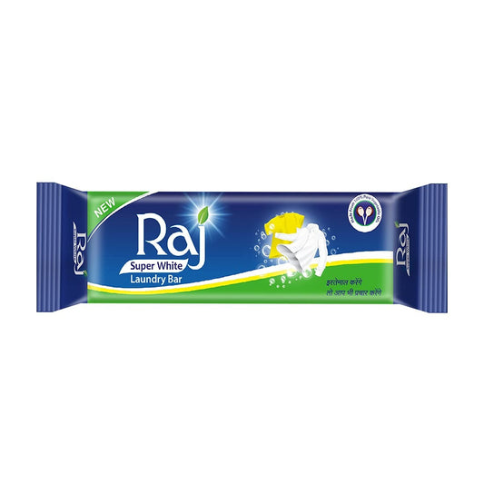 Raj Super White Laundry Soap Bar, 1kg