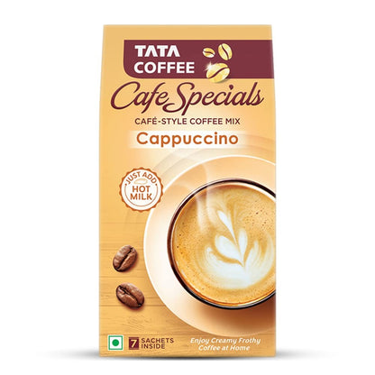 Tata Coffee Cafe Specials, Cafe-Style Coffee Mix, Frothy Coffee, Cappuccino Flavour, 7 Sachets (7 x 14.5 g)