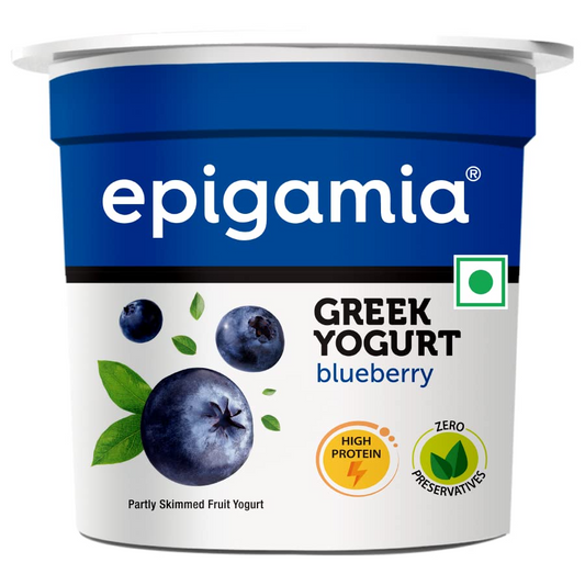 Epigamia Blueberry Greek Yogurt, 90 g