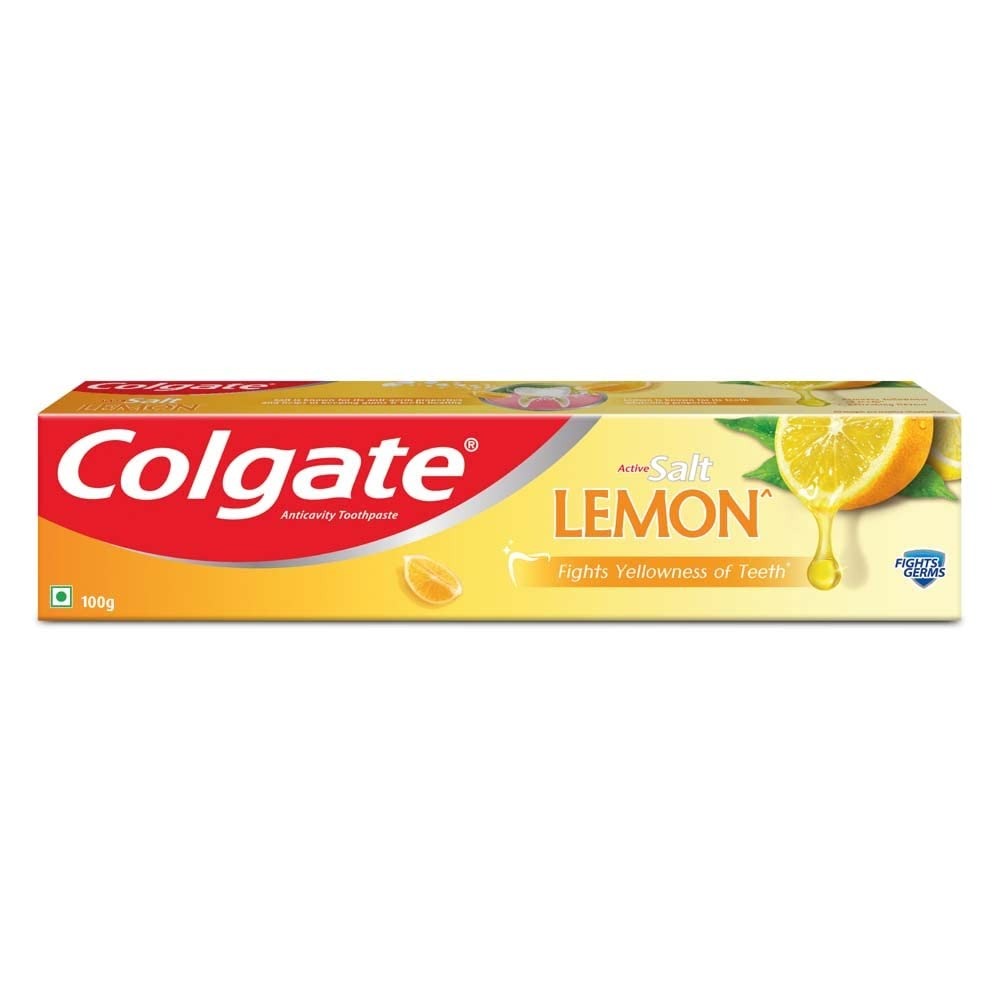 Colgate Active Salt Lemon Toothpaste , Pack of 200g Germ-Fighting  Toothpaste With Active Natural Salt  & Lemon For Fighting Sticky Germs