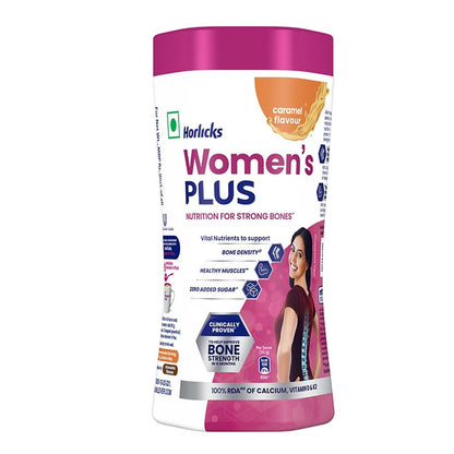 Horlicks Women's Plus Caramel Health Drink 400 g Jar, Nutrition for strong Bones with 100% daily Calcium & Vitamin D - No Added Sugar