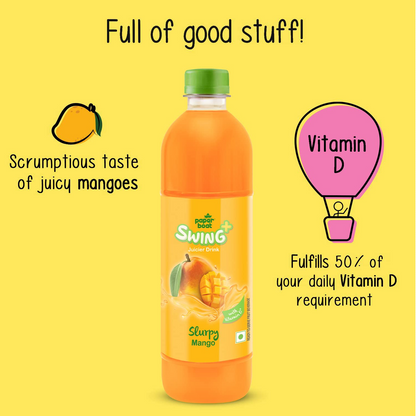 Paperboat Swing Slurpy Mango Juice with Vitamin D, 600 ml Each - Pack of 6