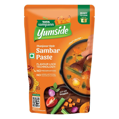 Tata Sampann Yumside Ready to Cook Sambar Paste - Thanjavur Style, 150g, Instant Food