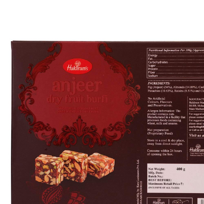 Haldiram's Anjeer Dry Fruit Burfi 400 g