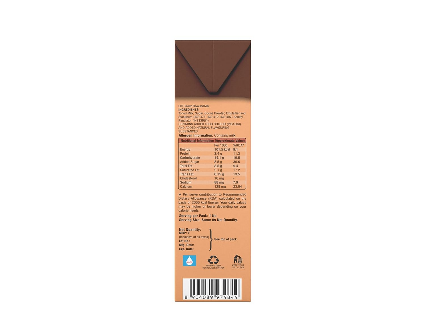 Heritage Chocolate & Caramel Milkshake, 180 ml Tetra Pack